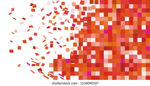 Break wall to tiles fly. Destruction to brick. Flat vector illustration of break wall to tiles fly destruction brick vector image for web