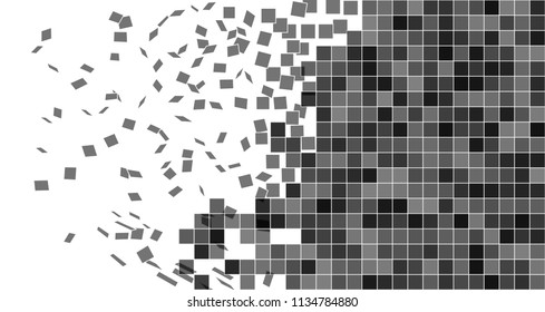 Break wall to tiles fly. Destruction to brick. Simple vector illustration of break wall to tiles fly destruction brick vector image for web