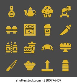 break web icons. Pan and Teapot, News and Knife symbol, vector signs