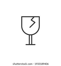 Breakable or fragile material packaging symbol. Vector illustration.
