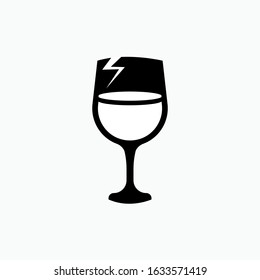 Breakable Icon - Vector. Glass Sign & Symbol.