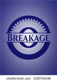 Breakage badge with jean texture