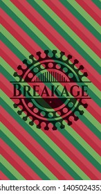 Breakage christmas emblem background. Vector Illustration. Detailed.