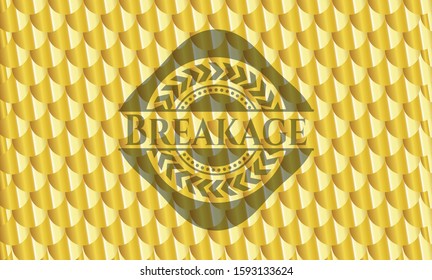 Breakage gold badge. Scales pattern. Vector Illustration. Detailed.