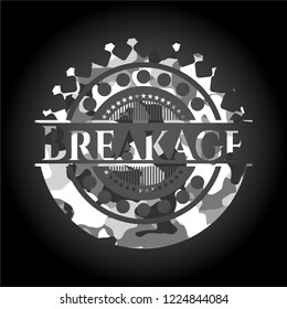 Breakage on grey camouflaged pattern