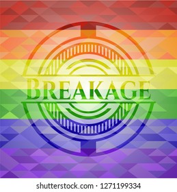 Breakage on mosaic background with the colors of the LGBT flag