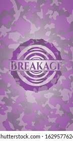 Breakage pink on camo texture. Vector Illustration. Detailed.