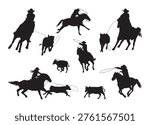 Breakaway Roping Vector For Print, Breakaway Roping Clipart, Breakaway Roping vector Illustration