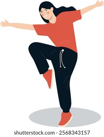 Breakdance Activity People Character. Vector Illustration Isolated on White Background.