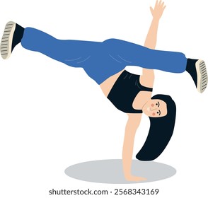 Breakdance Activity People Character. Vector Illustration Isolated on White Background.