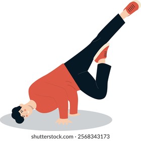 Breakdance Activity People Character. Vector Illustration Isolated on White Background.