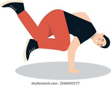 Breakdance Activity People Character. Vector Illustration Isolated on White Background.