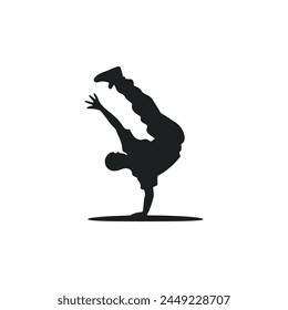 breakdance art course logo Ilustración vectorial diseño de Plantilla