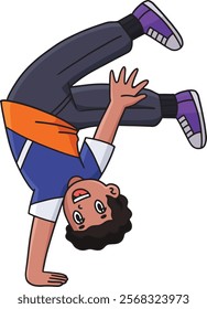 Breakdance B Boy Air Chair Pike Move Clipart