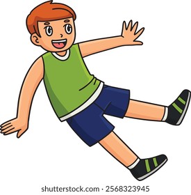 Breakdance B Boy doing a Kick Out Cartoon Clipart