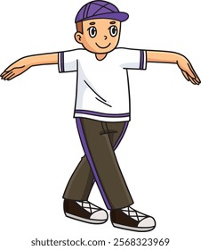 Breakdance B Boy doing a Top Rock Cartoon Clipart 