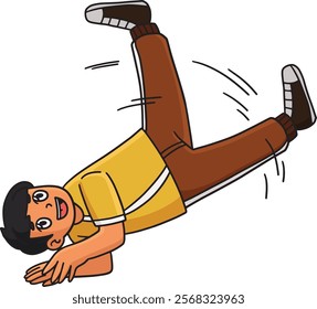 Breakdance B Boy Performing a Windmill Clipart