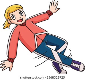 Breakdance B Girl with a Helicopter Move Clipart