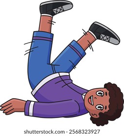 Breakdance B Girl Performing a Back Spin Clipart