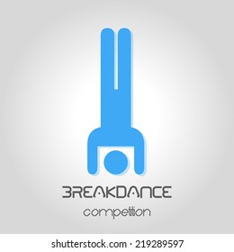 breakdance competition poster. man dancing silhouette. vector illustration 