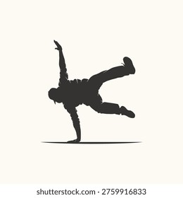 Breakdance Dancer Silhouette Performing Dynamic Urban Hip Hop Movement