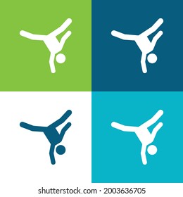 Breakdance Flat four color minimal icon set