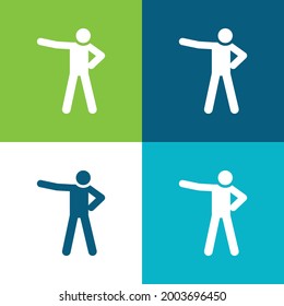 Breakdance Flat four color minimal icon set