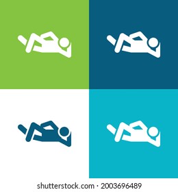 Breakdance Flat four color minimal icon set