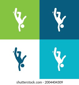 Breakdance Flat four color minimal icon set