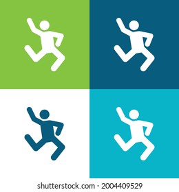 Breakdance Flat four color minimal icon set