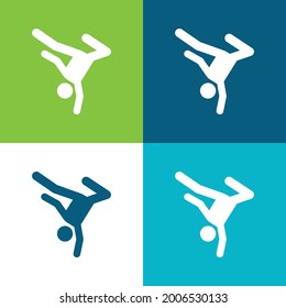 Breakdance Flat four color minimal icon set