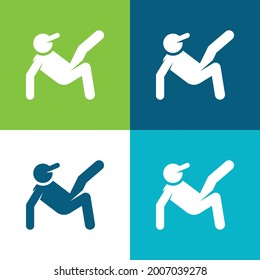 Breakdance Flat four color minimal icon set