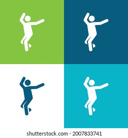 Breakdance Flat four color minimal icon set