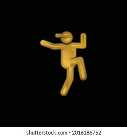 Breakdance gold plated metalic icon or logo vector