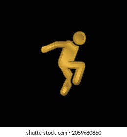 Breakdance gold plated metalic icon or logo vector