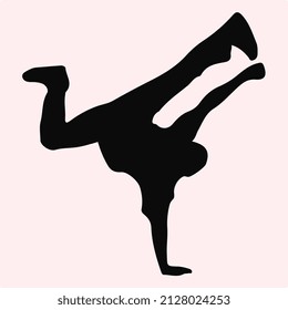  breakdance man silhouette vector art