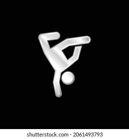 Breakdance silver plated metallic icon