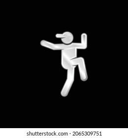Breakdance silver plated metallic icon