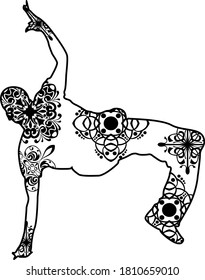 Breakdance Vector Black Design With Nature Pattern