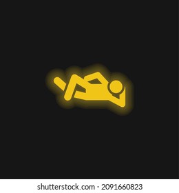 Breakdance yellow glowing neon icon