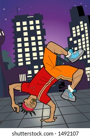 a breakdancer breakdancing