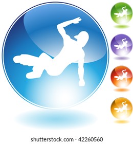 Icono de cristal de bailarín aislado en un fondo blanco.
