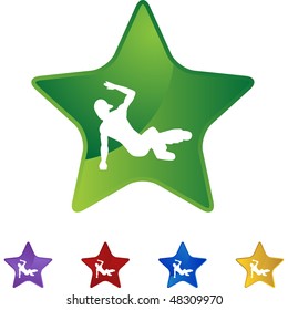 Breakdancer icon web button isolated on a background.