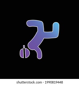 Breakdancing blue gradient vector icon