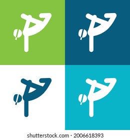 Breakdancing Dancer Flat four color minimal icon set