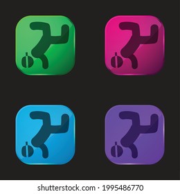 Breakdancing four color glass button icon