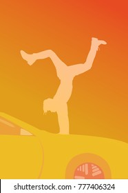 Breakdancing Hip Hop Silhouette Dancer Vector Illustration
