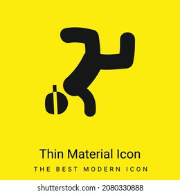 Breakdancing minimal bright yellow material icon