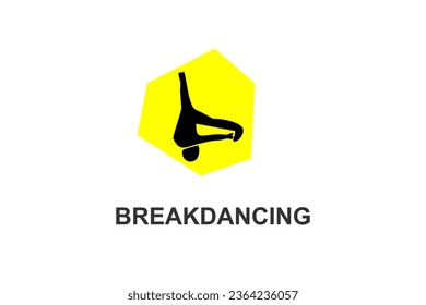 icono de línea vector breakdance. baile, practica el breakdance. ilustración del pictograma de baile deportivo.