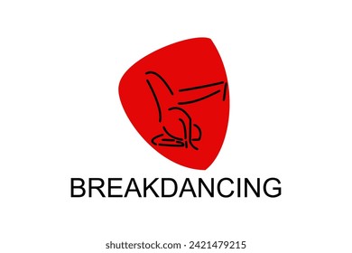 breakdancing vector line icon. dance, practice breakdancing stance. sport dance pictogram illustration.